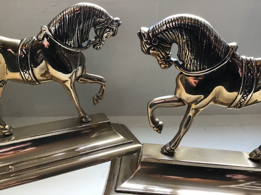 Pair of Victorian brass horse ornaments  View V