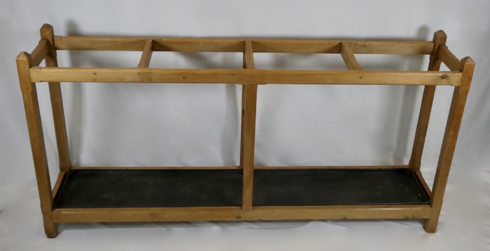 Antique Country House Pine Double Stick Stand  View II