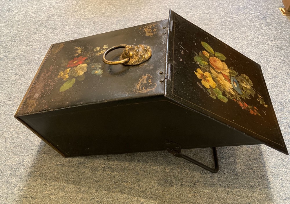 Victorian Toleware Coal Bin 