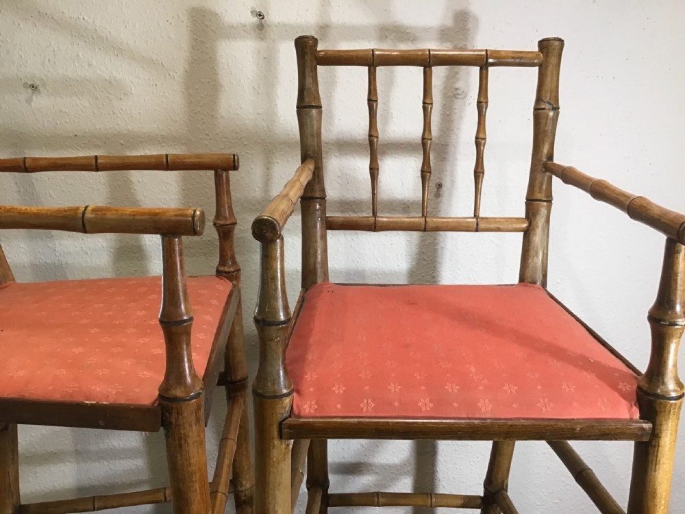 Pair of Victorian Bamboo High Chairs  View VI