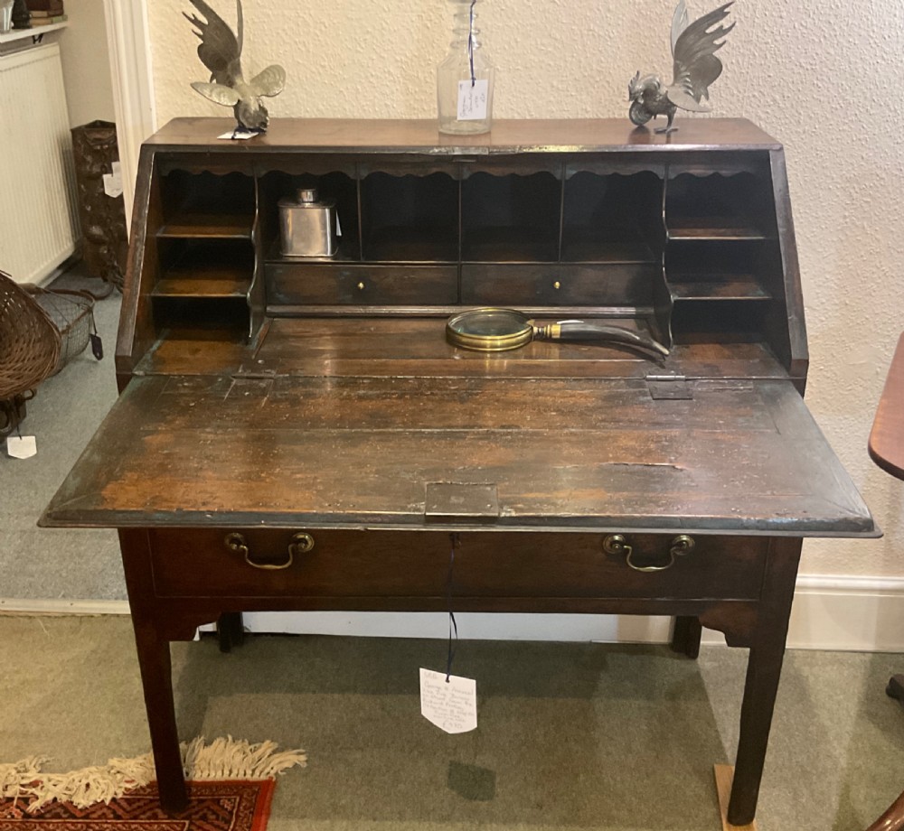 George III Provincial Pitch Pine Bureau on Stand  View II