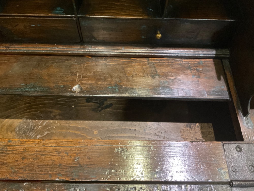 George III Provincial Pitch Pine Bureau on Stand  View III