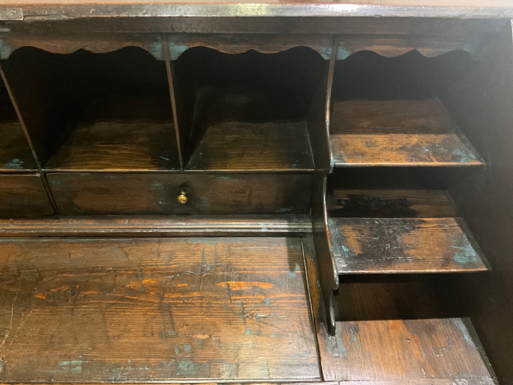 George III Provincial Pitch Pine Bureau on Stand  View IV