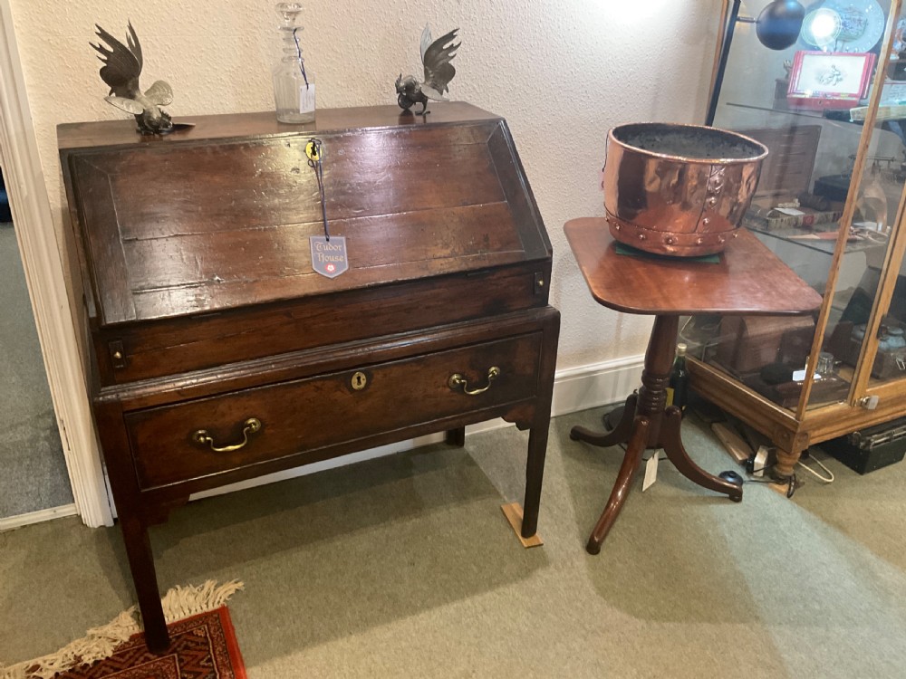 George III Provincial Pitch Pine Bureau on Stand  View V