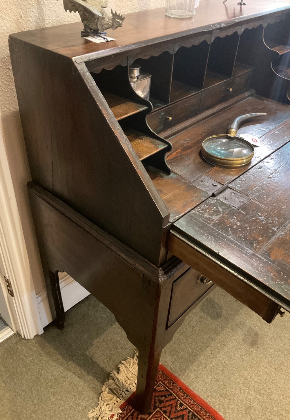 George III Provincial Pitch Pine Bureau on Stand  View VI