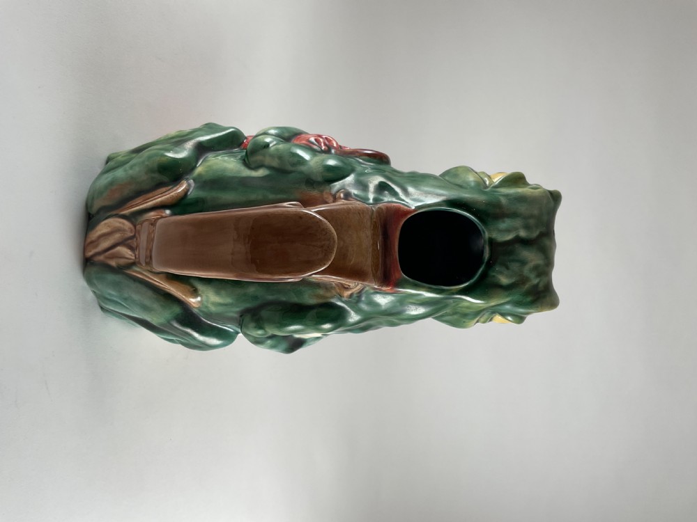 French Majolica Frog Pitcher  View III