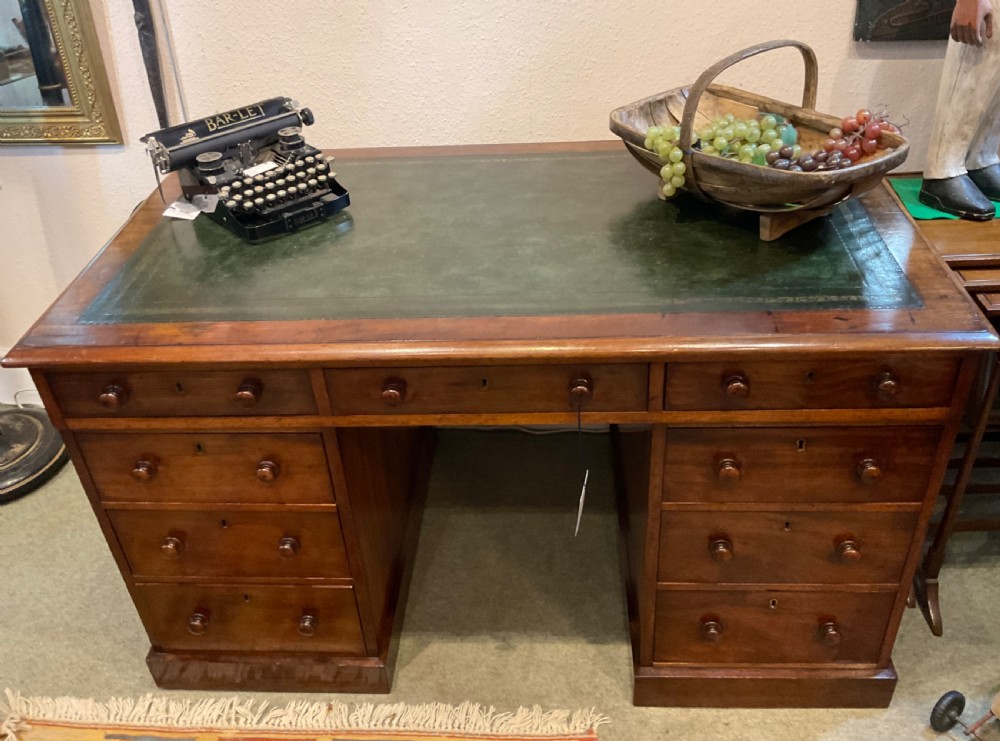 Victorian Mahogany Kneehole Desk View VI