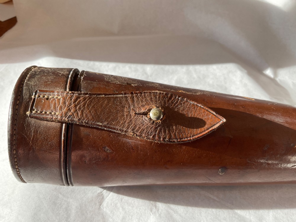 Victorian Glass Hunting Flask and leather case  View II