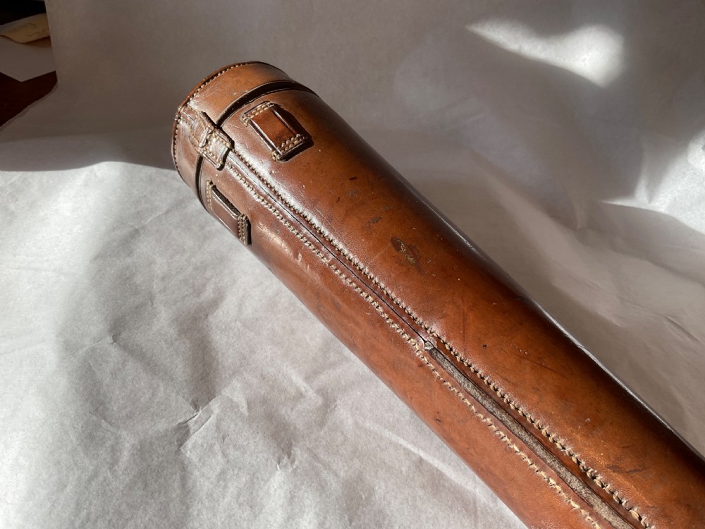 Victorian Glass Hunting Flask and leather case  View III