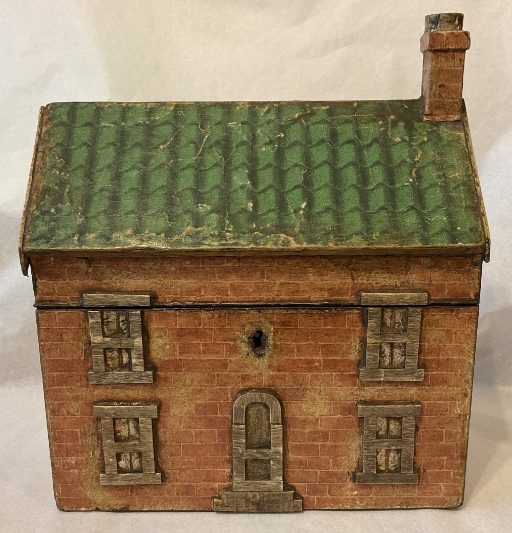 Antique Tea Caddy modelled as. House 