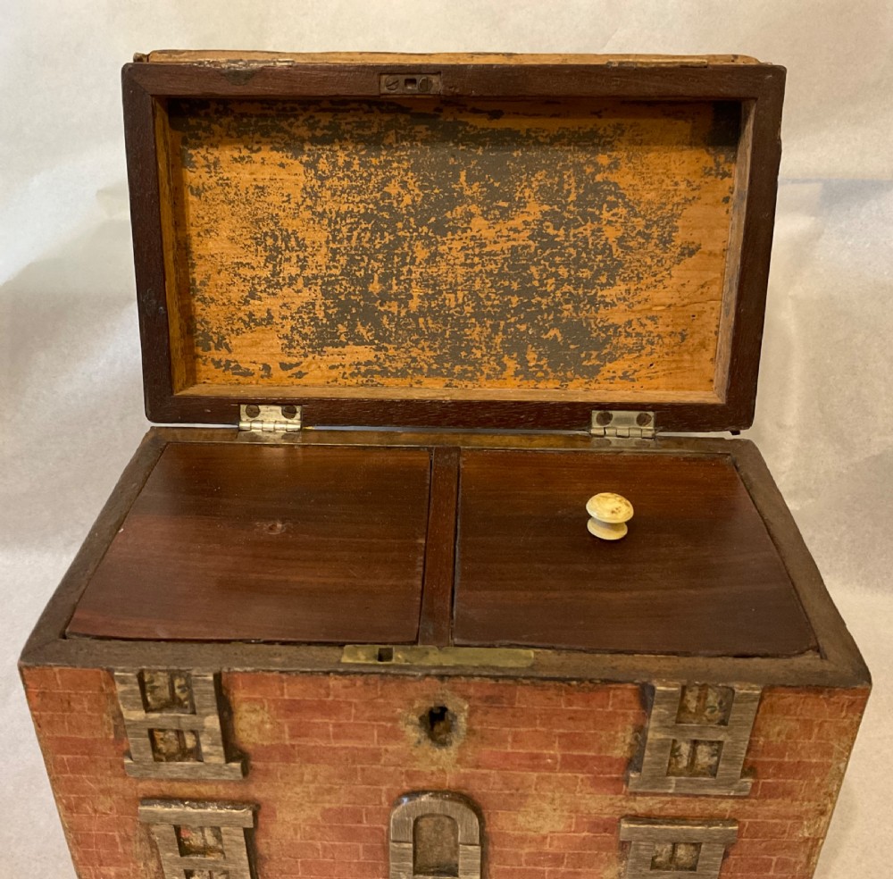 Antique Tea Caddy modelled as. House  View V