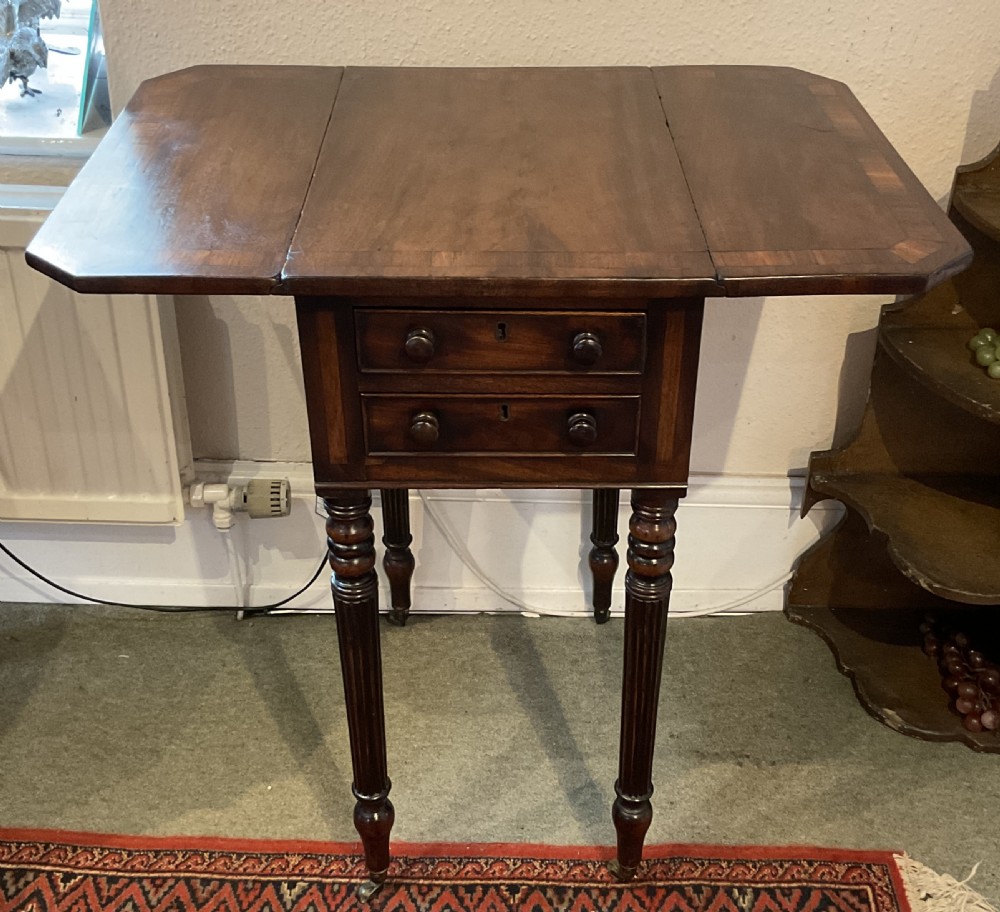 Regency Mahogany and Rosewood Pembroke worktable  View II