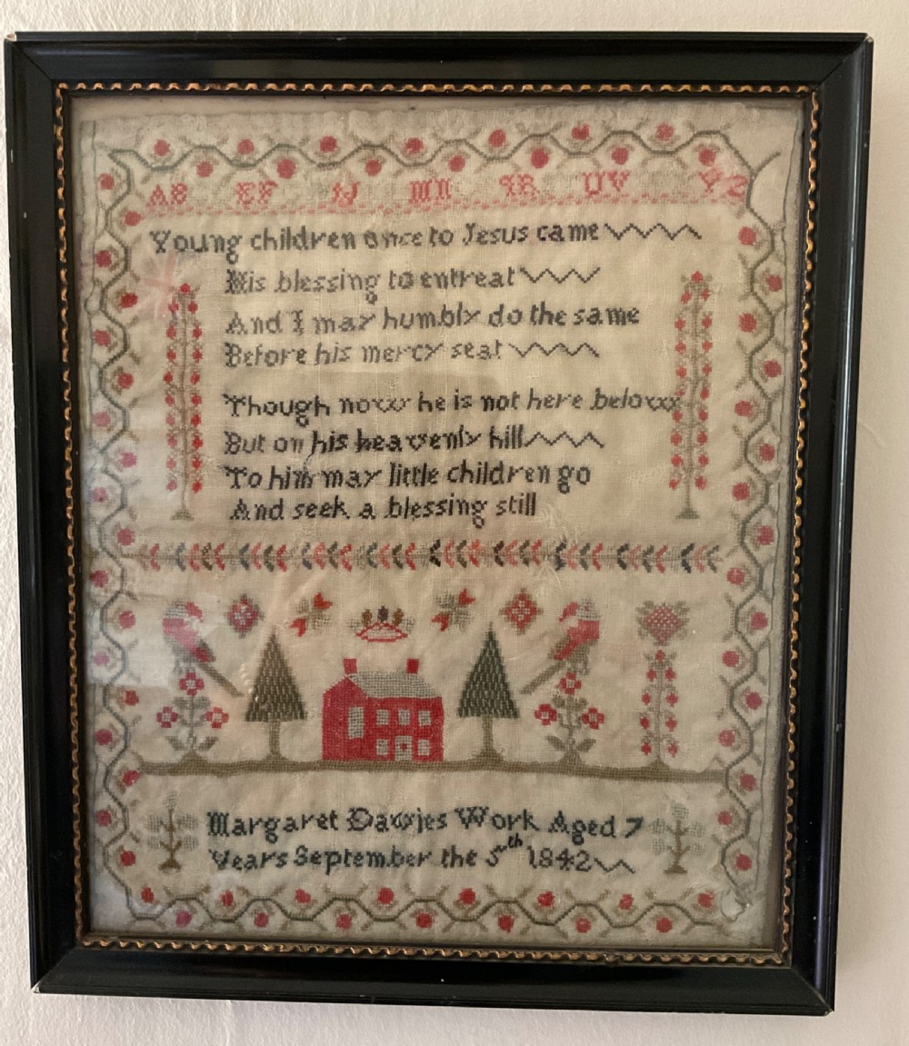 Pair of Samplers by The Davies Sisters, Carmarthen 1842  View II