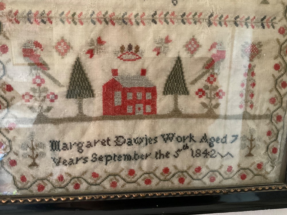 Pair of Samplers by The Davies Sisters, Carmarthen 1842  View III