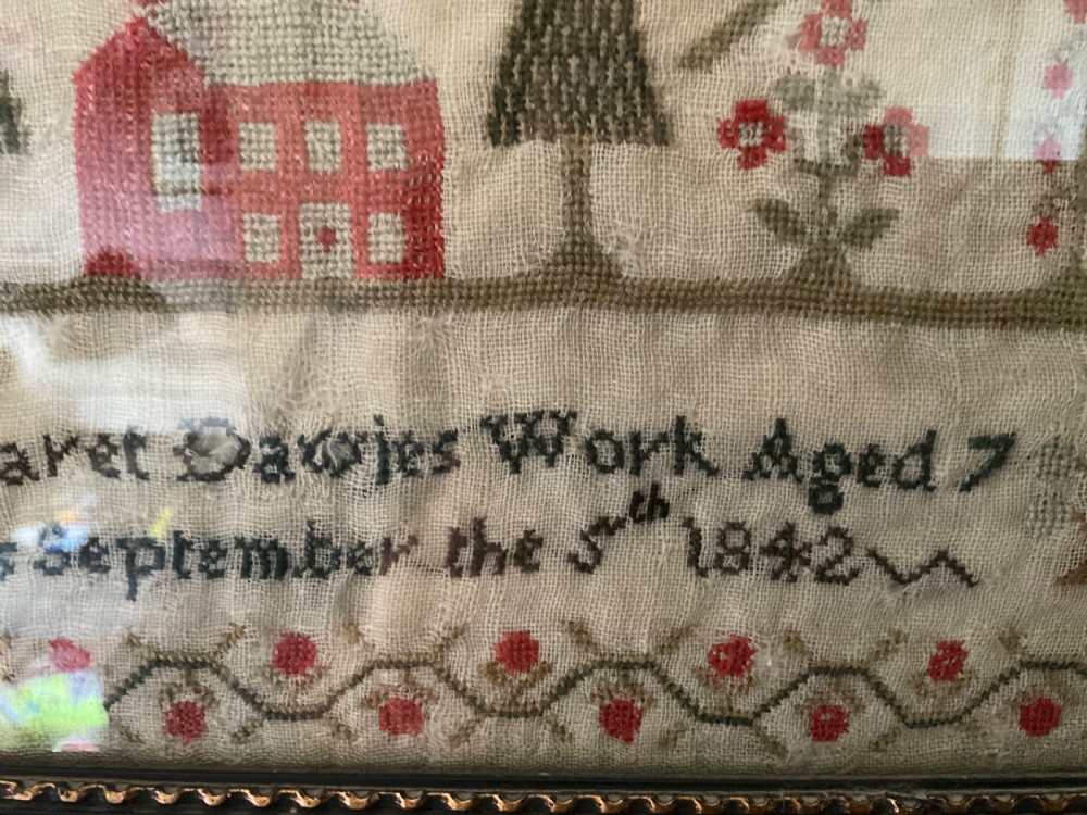 Pair of Samplers by The Davies Sisters, Carmarthen 1842  View VI