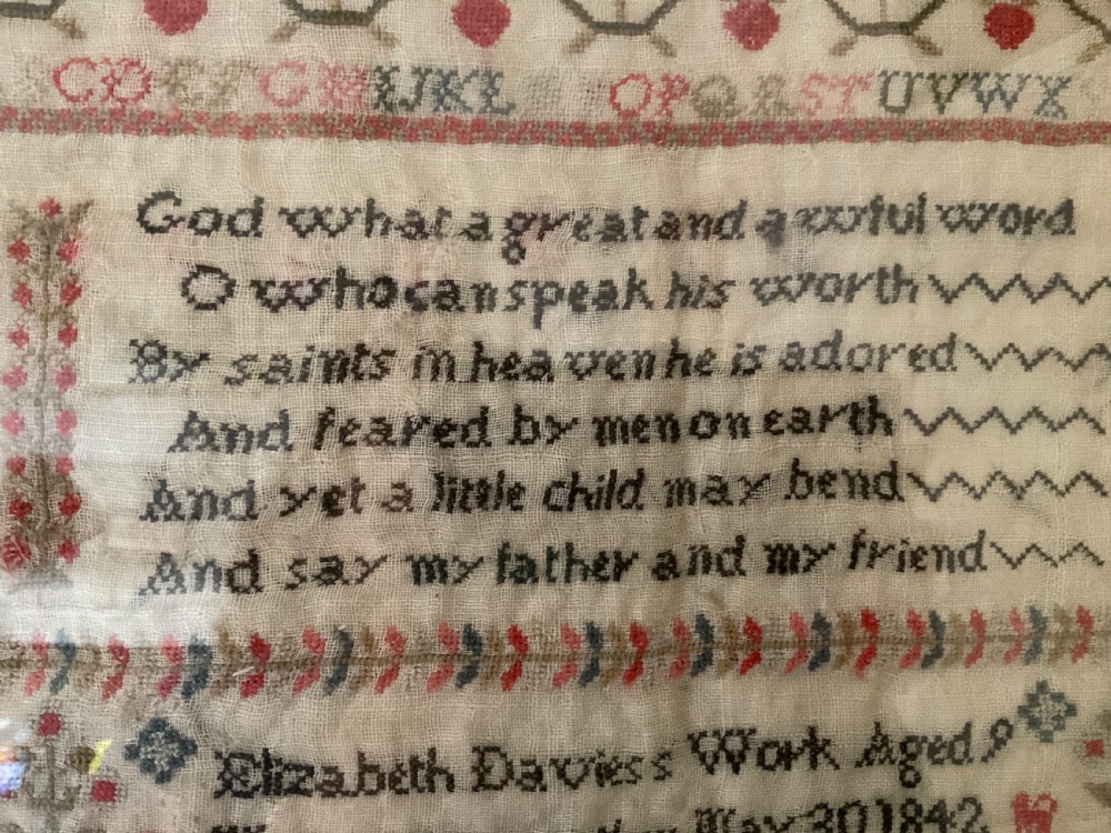 Pair of Samplers by The Davies Sisters, Carmarthen 1842  View X