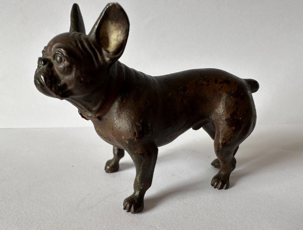 Antique Austrian Cold Painted Bronze French Bulldog 