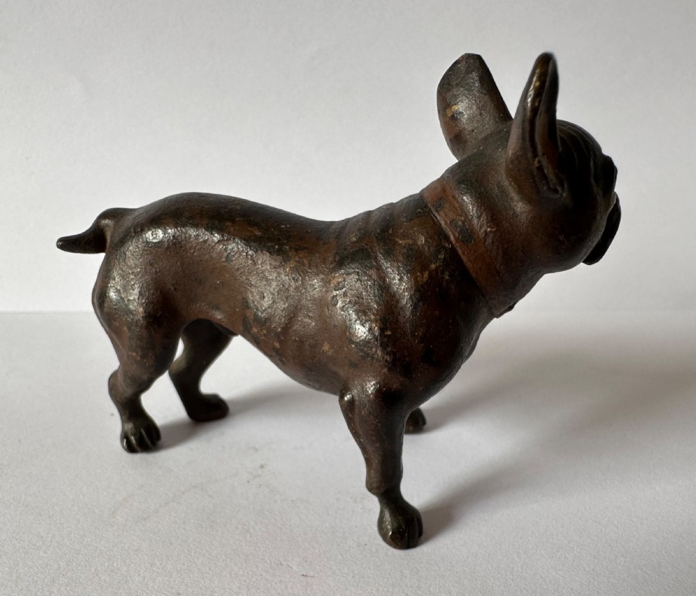 Antique Austrian Cold Painted Bronze French Bulldog  View III
