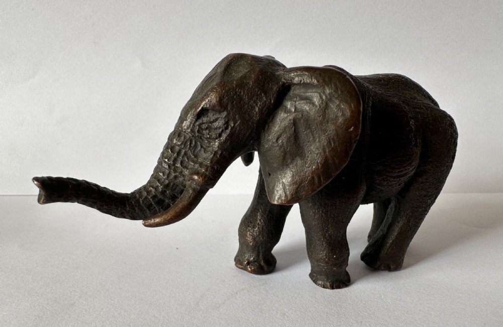 Antique Austrian Cold Painted Bronze Elephant 