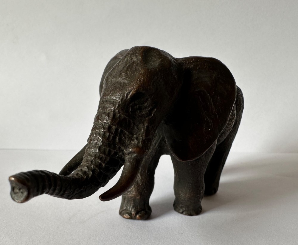 Antique Austrian Cold Painted Bronze Elephant  View II