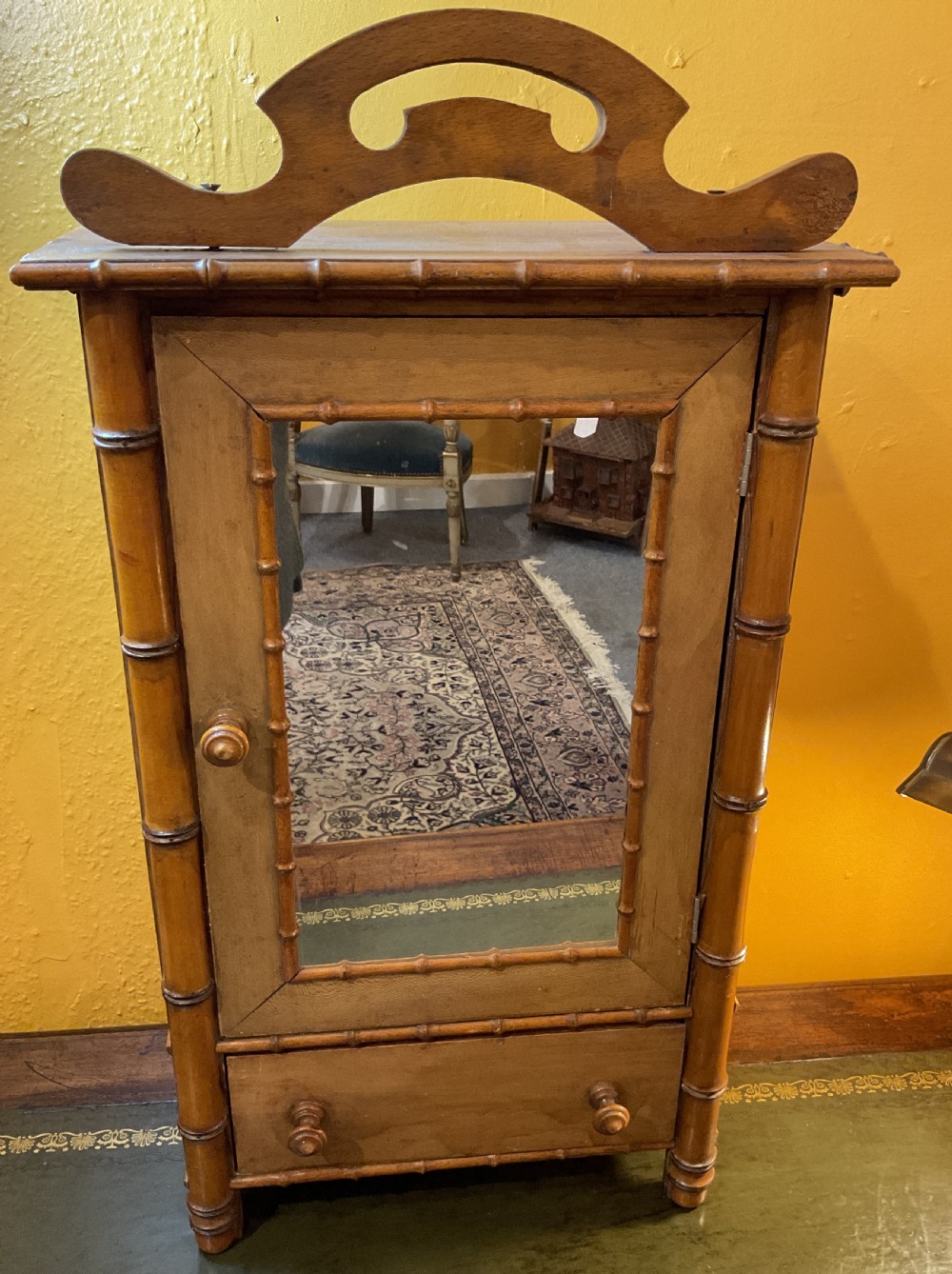 Miniature Victorian Faux Bamboo Armoire 