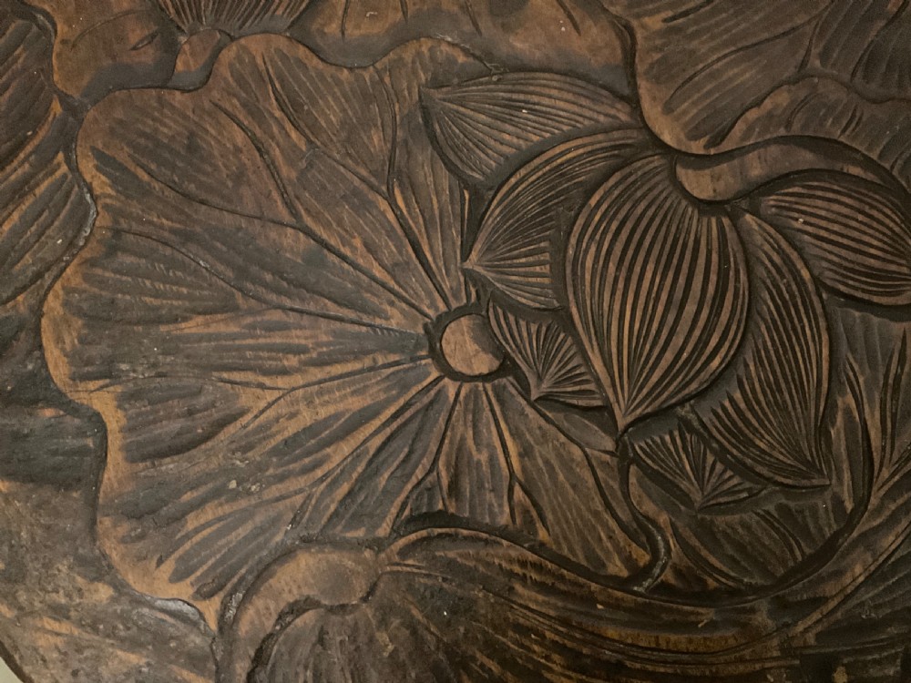 A Japanese carved side table, retailed by Liberty & Co.  View III