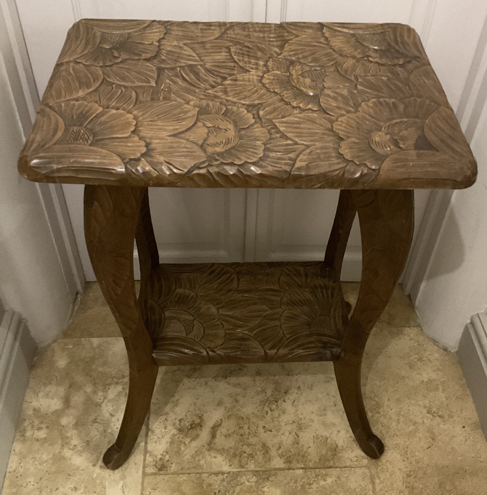 Japanese carved side table, retailed by Liberty & Co. 