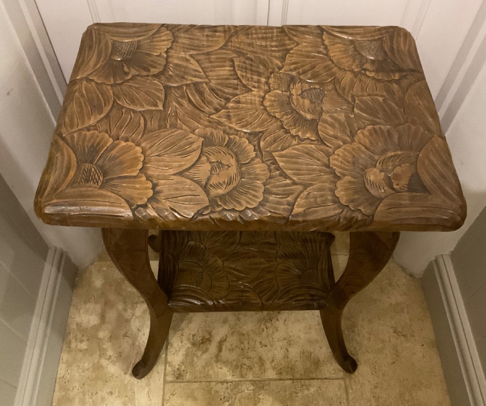 Japanese carved side table, retailed by Liberty & Co.  View IV