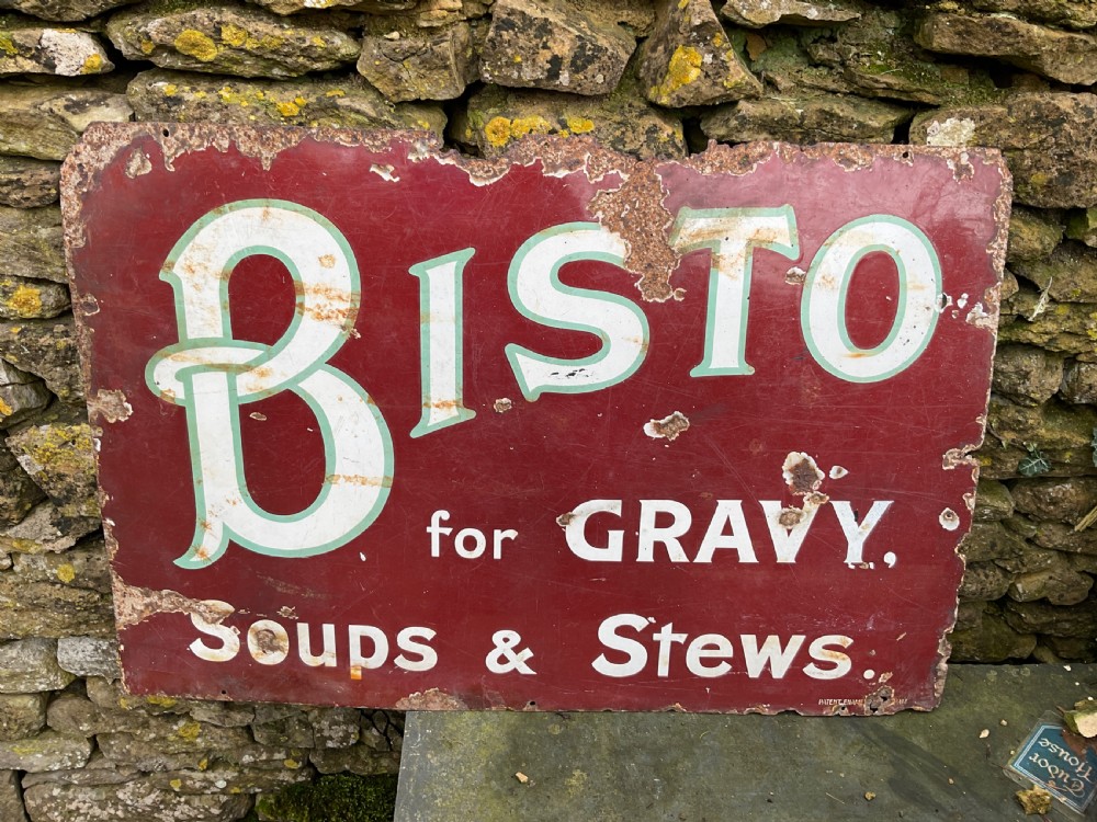 Early 20th Century Enamel Advertising Sign for Bisto