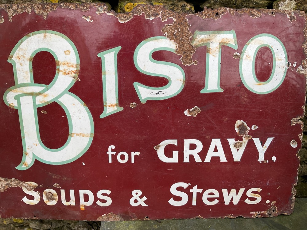 Early 20th Century Enamel Advertising Sign for Bisto View II