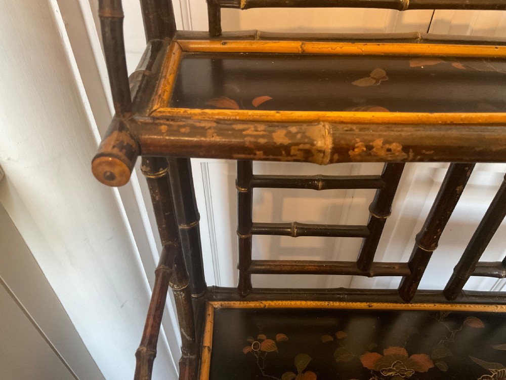 Lacquered Bamboo Etagere  View II