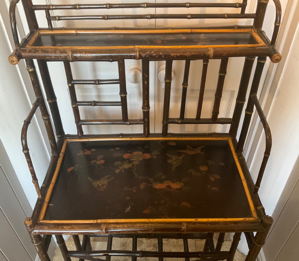 Lacquered Bamboo Etagere  View III