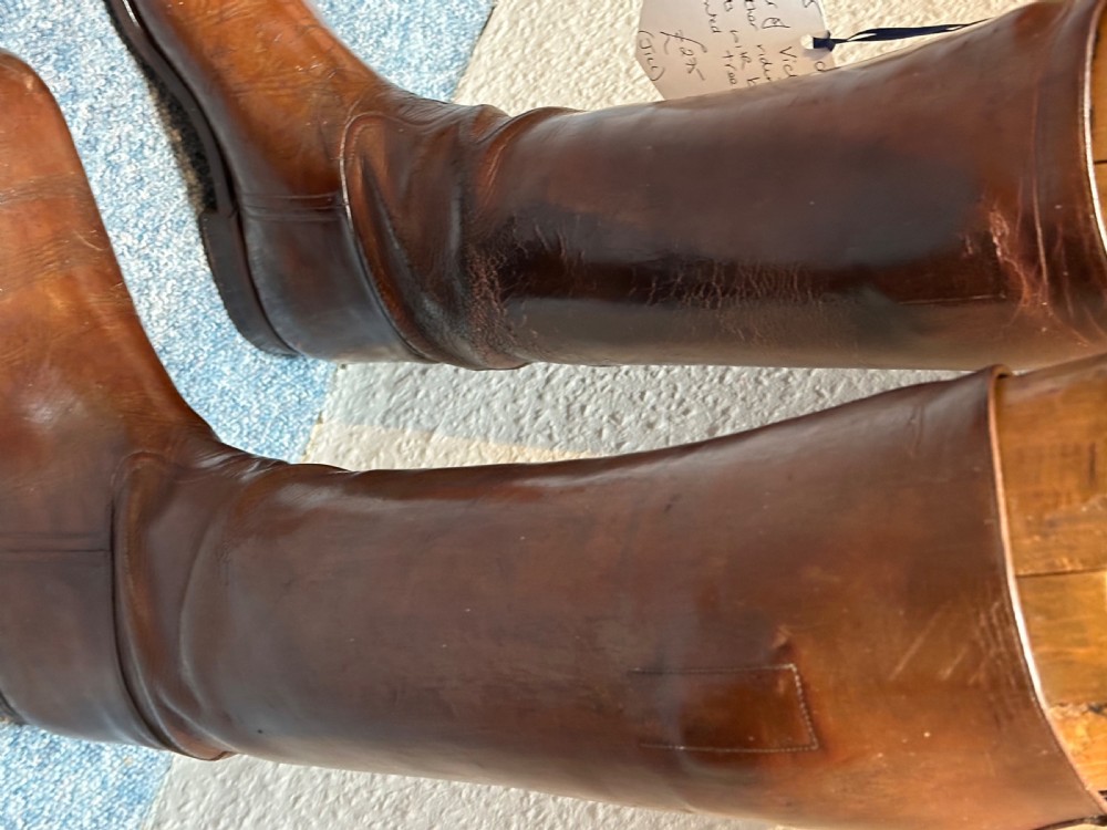 Victorian Leather Riding Boots with Brass Mounted Trees  View V