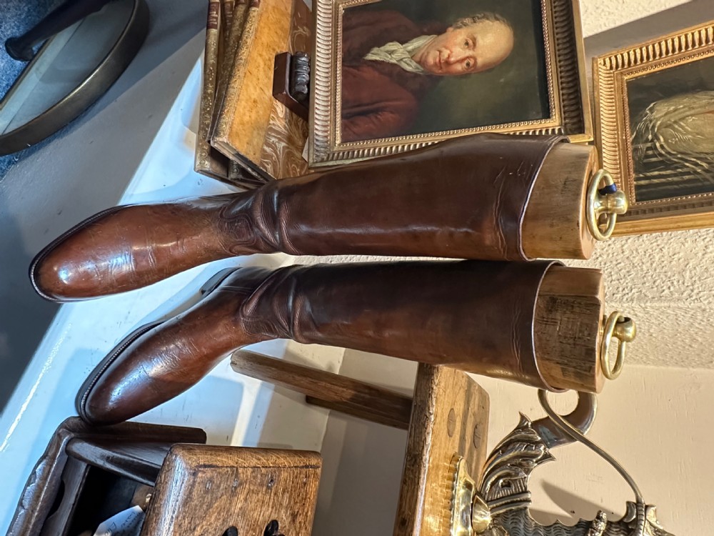 Victorian Leather Riding Boots with Brass Mounted Trees  View VI