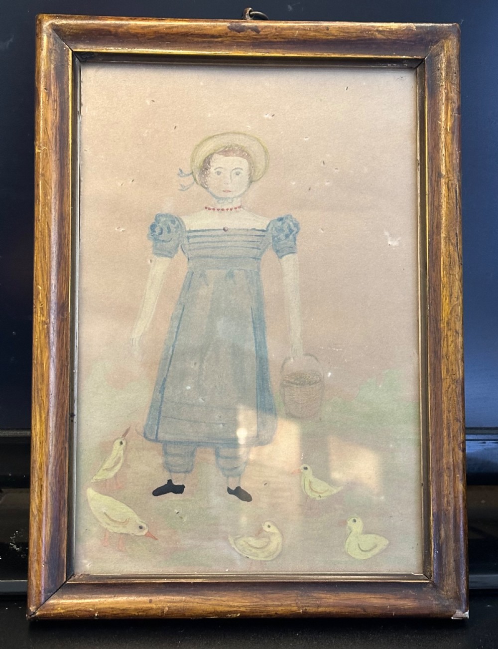 Naive watercolour of a young girl