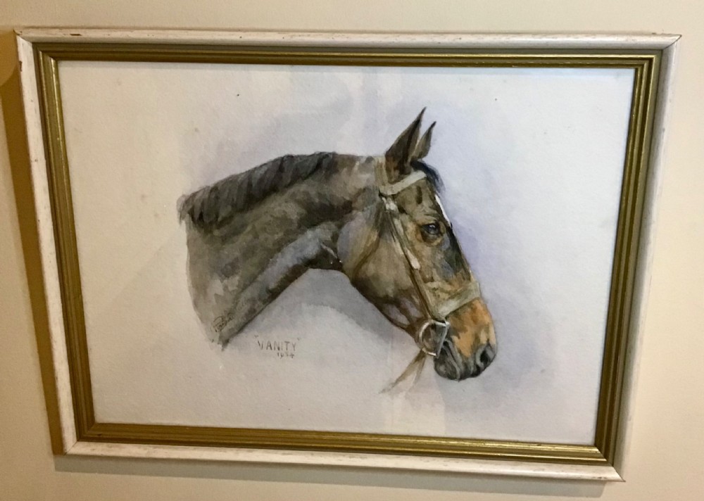 1930s Watercolour Study of a Horse
