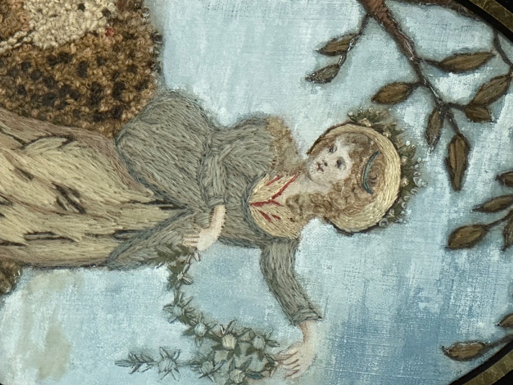 Georgian silk and wool work charming lady  View III