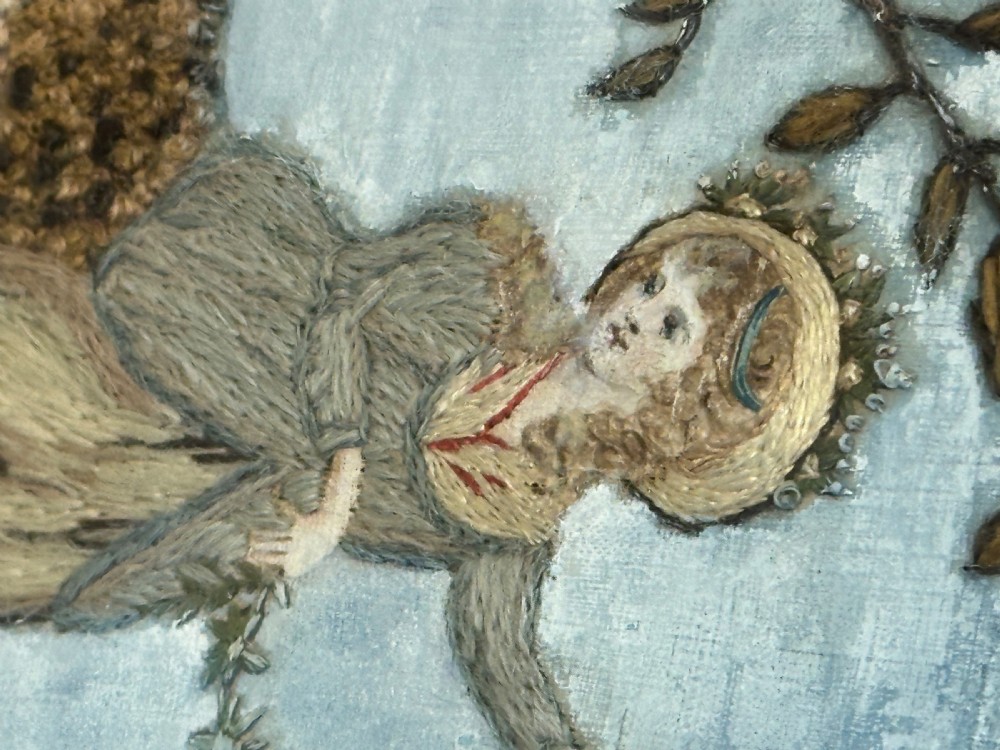 Georgian silk and wool work charming lady  View V