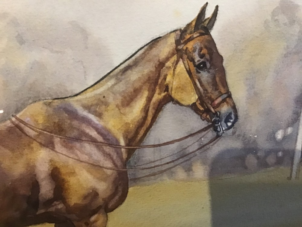 Watercolour of a Polo Pony dated 1946 by Gilbert Cattley View III