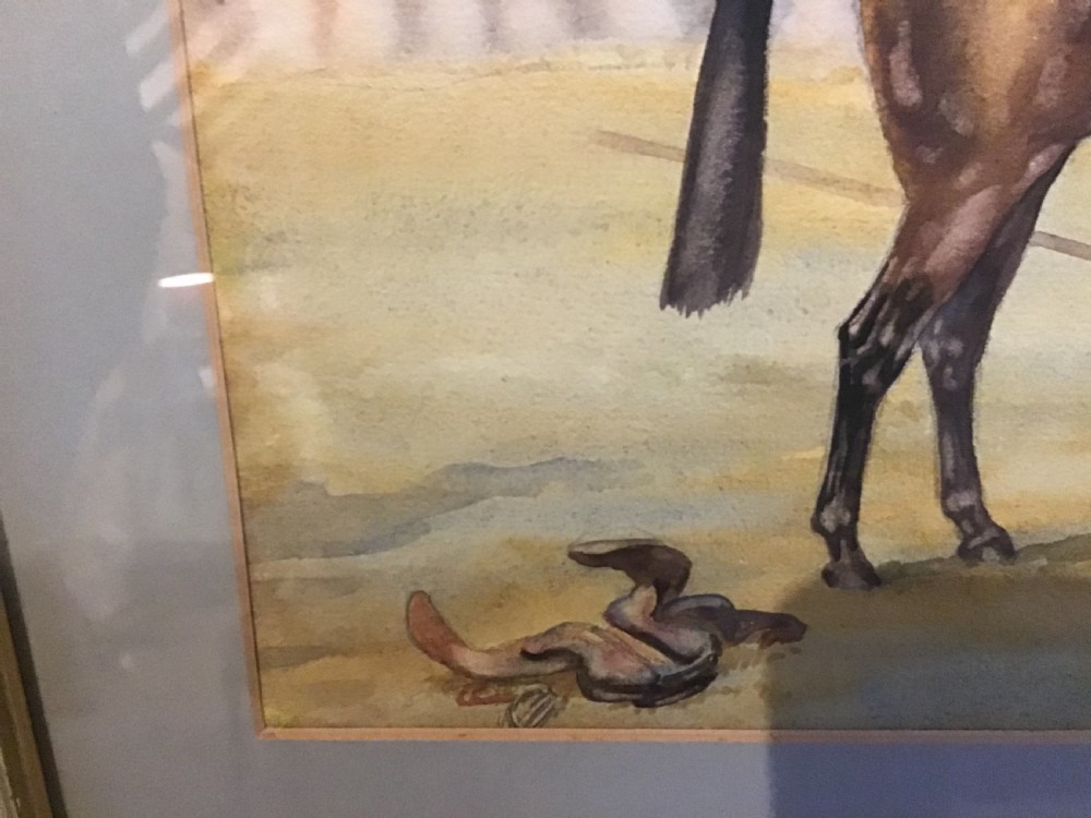 Watercolour of a Polo Pony dated 1946 by Gilbert Cattley View IV