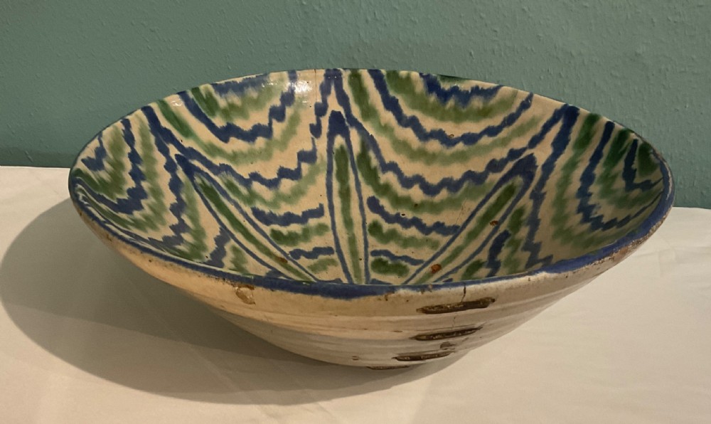 19th century Spanish Fajalauza Art Pottery Bowl View III