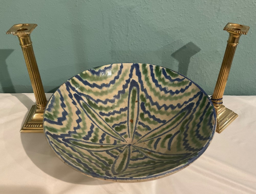 19th century Spanish Fajalauza Art Pottery Bowl View VIII