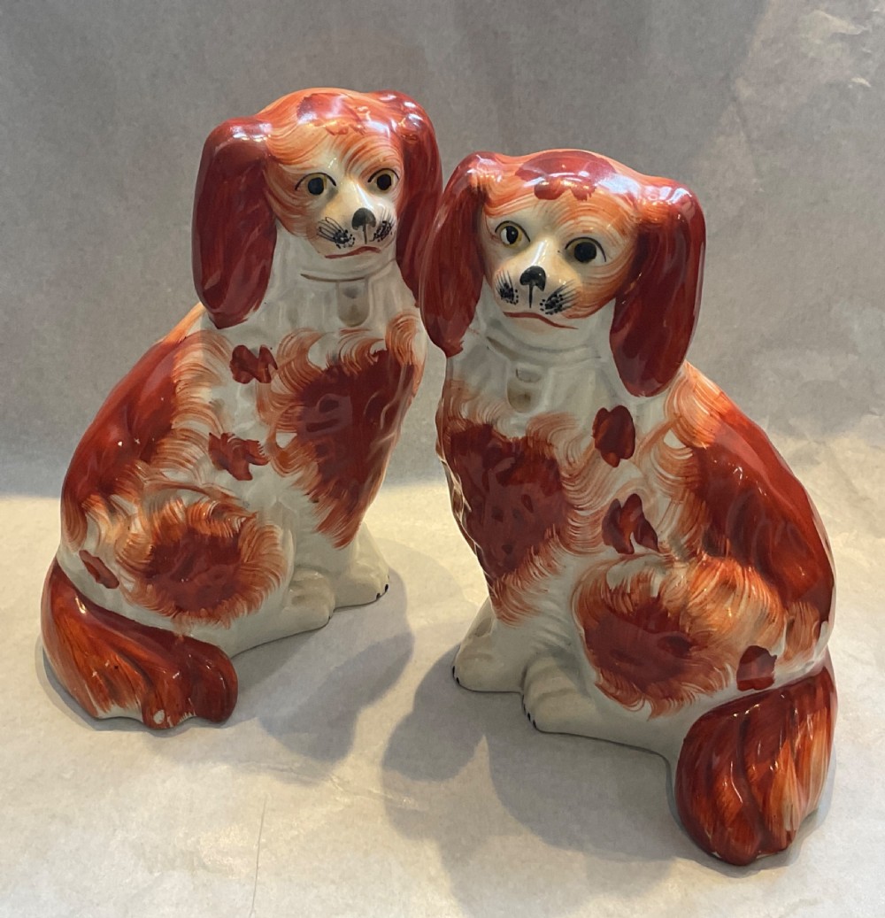 Pair of Victorian Staffordshire Spaniels 
