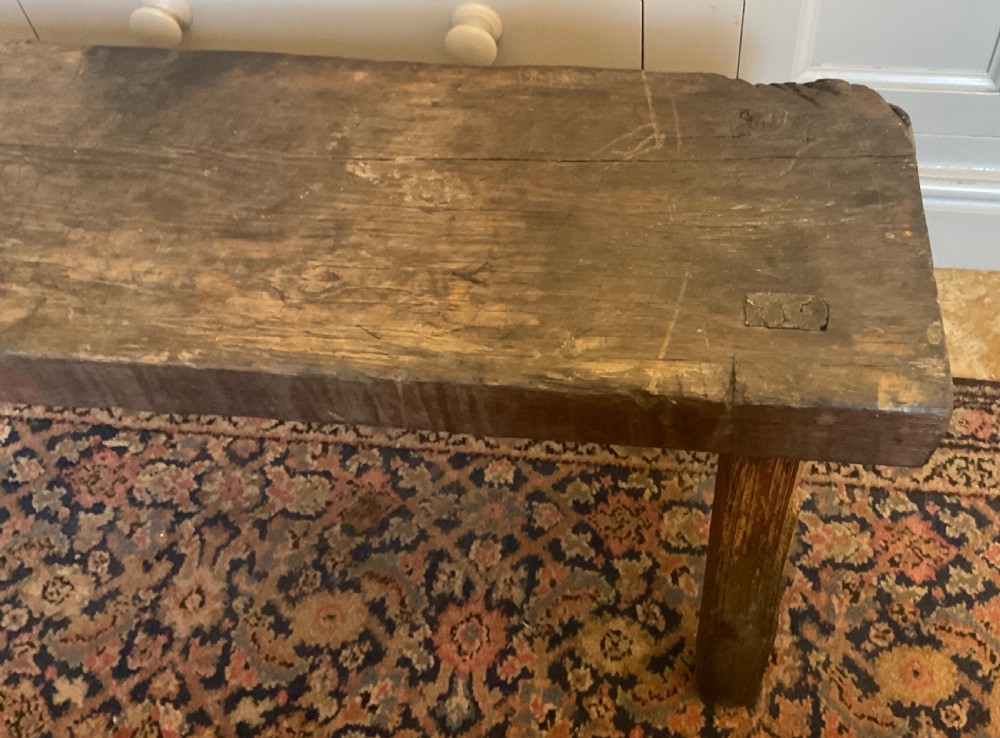 19th Century Welsh Oak Slab Pig Bench View V
