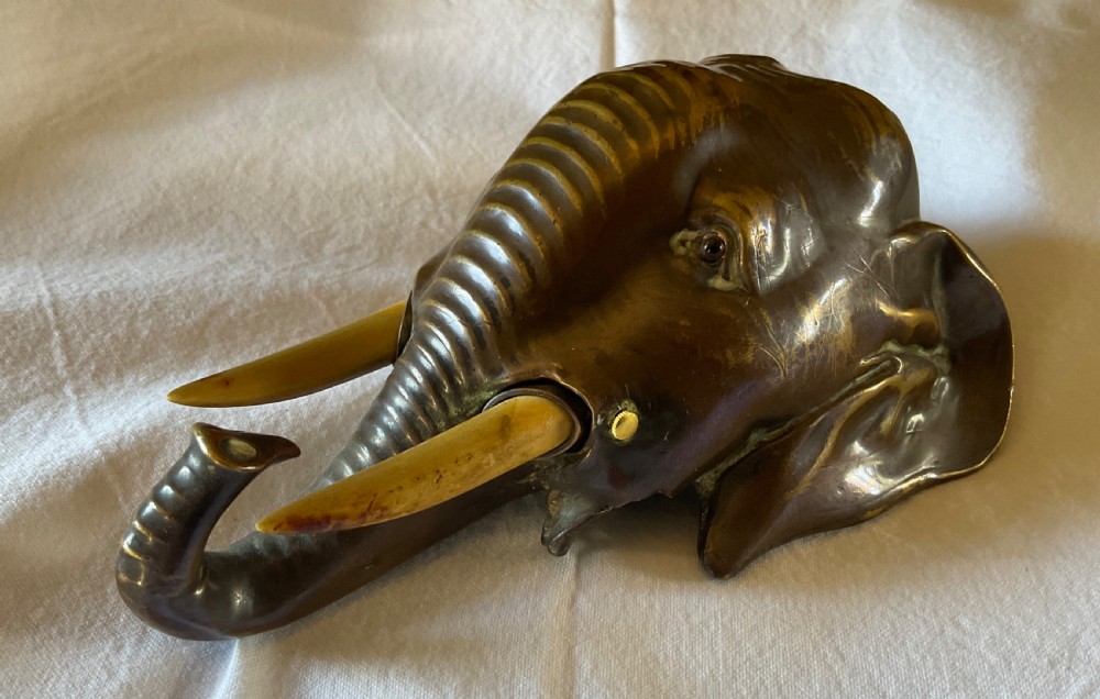 Very rare Edwardian Elephant Desk Bell  View II