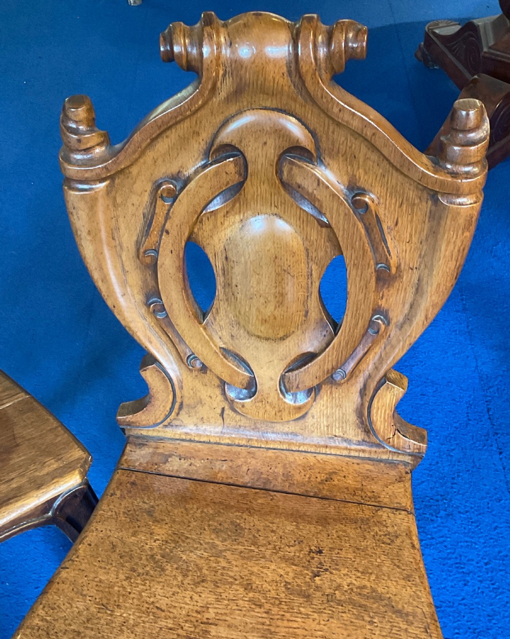 Pair of Victorian Oak Hall Chairs  View VI