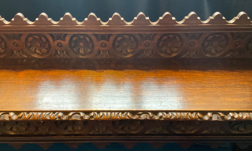 19th Century Oak Hall Bench  View III