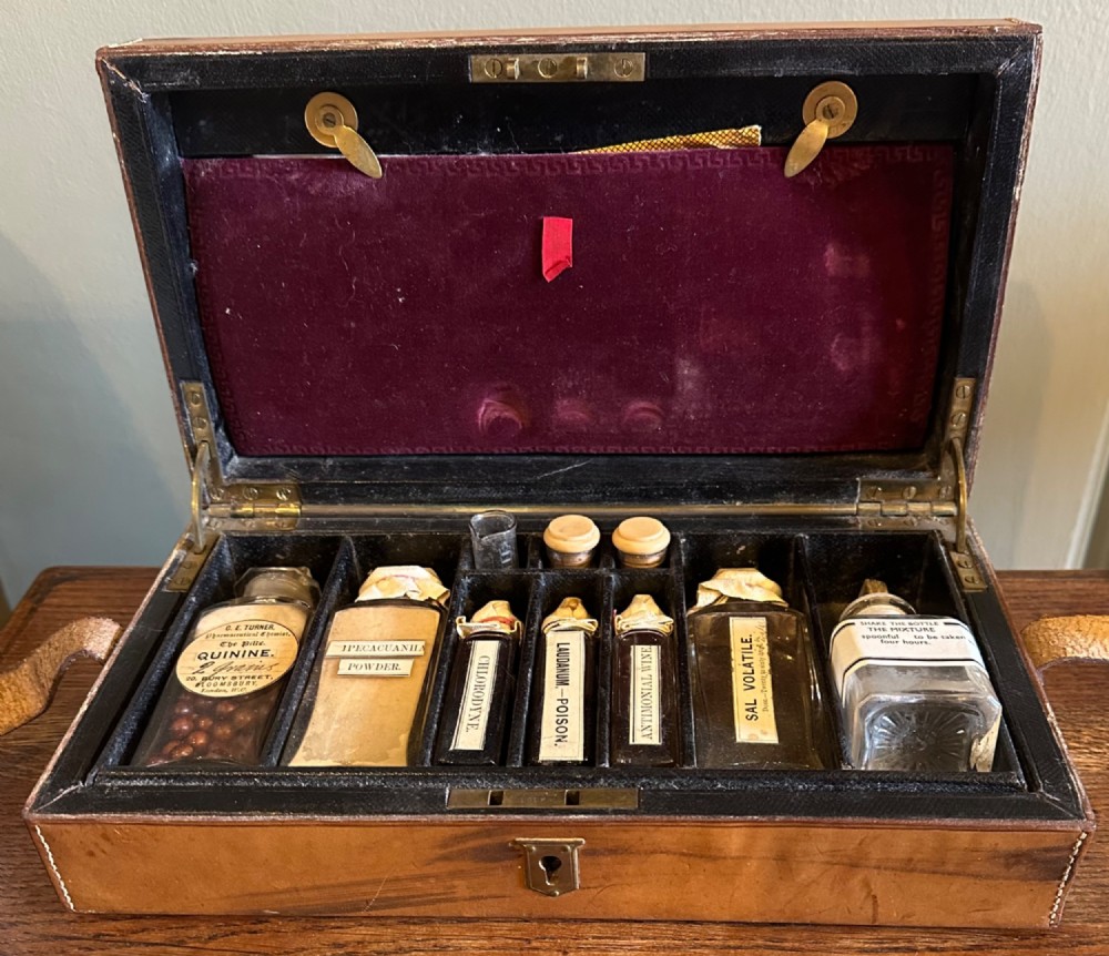Victorian travelling apothecary set