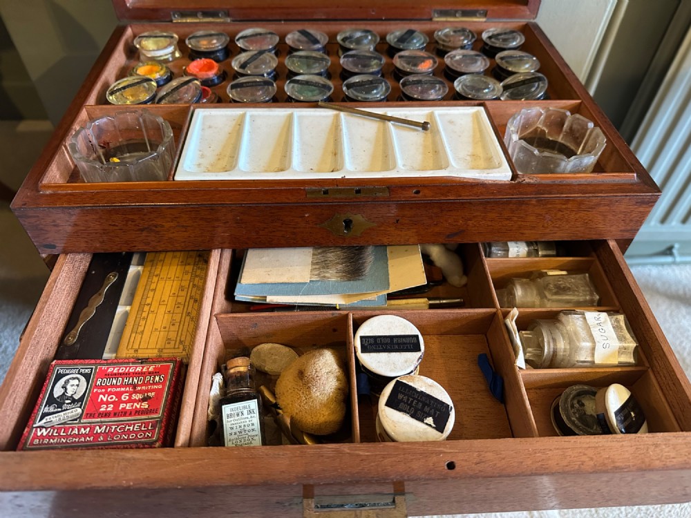 Large Mahogany Artist’s Box with original contents View IV