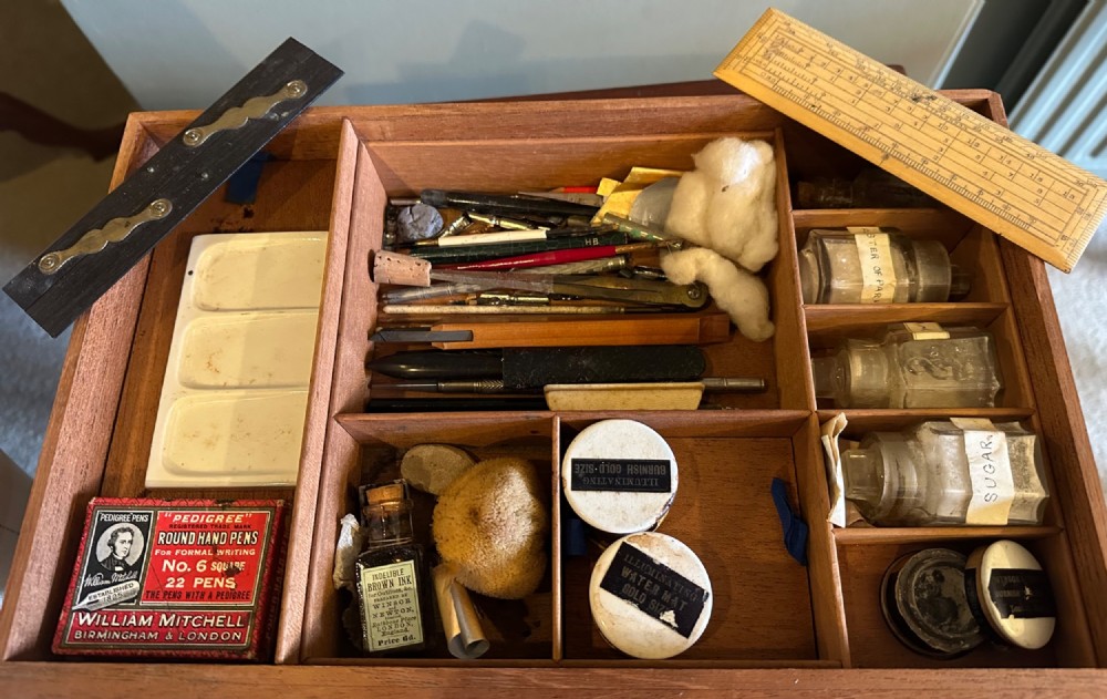 Large Mahogany Artist’s Box with original contents View V